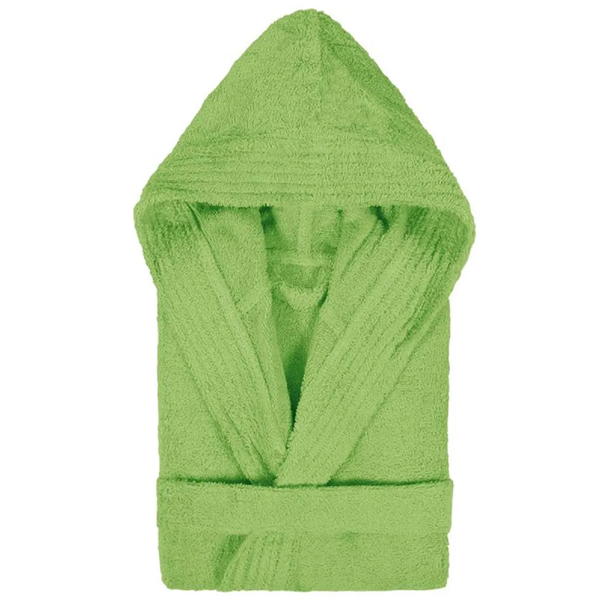 Peignoir À Capuche Enfant Pure Coton 4 Ans Vert Pistache