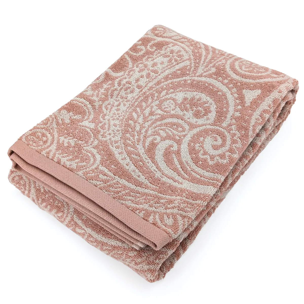 Drap De Bain Coton 100x150 Cm Motif Mandala Collection Plenty Rose