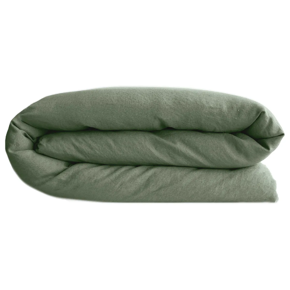 Housse De Couette Palace Pur Coton Lavé 140x200 Cm Uni Vert Mousse