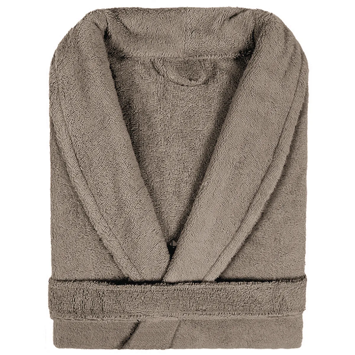 Peignoir Col Châle Adulte Pure Coton Xxl Marron Taupe