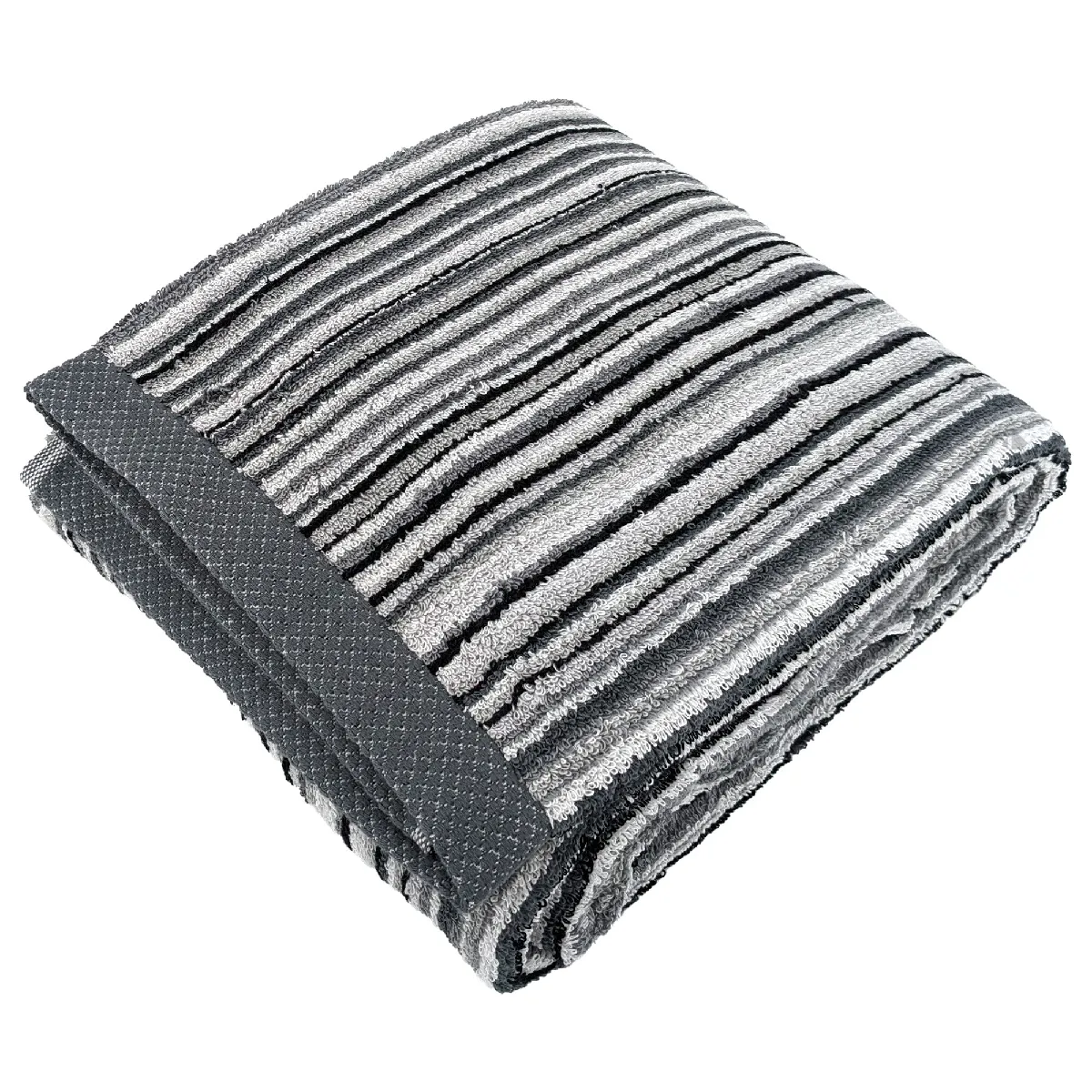Drap De Bain Coton 500g/m2 Collection Pure Stripes Ii Gris