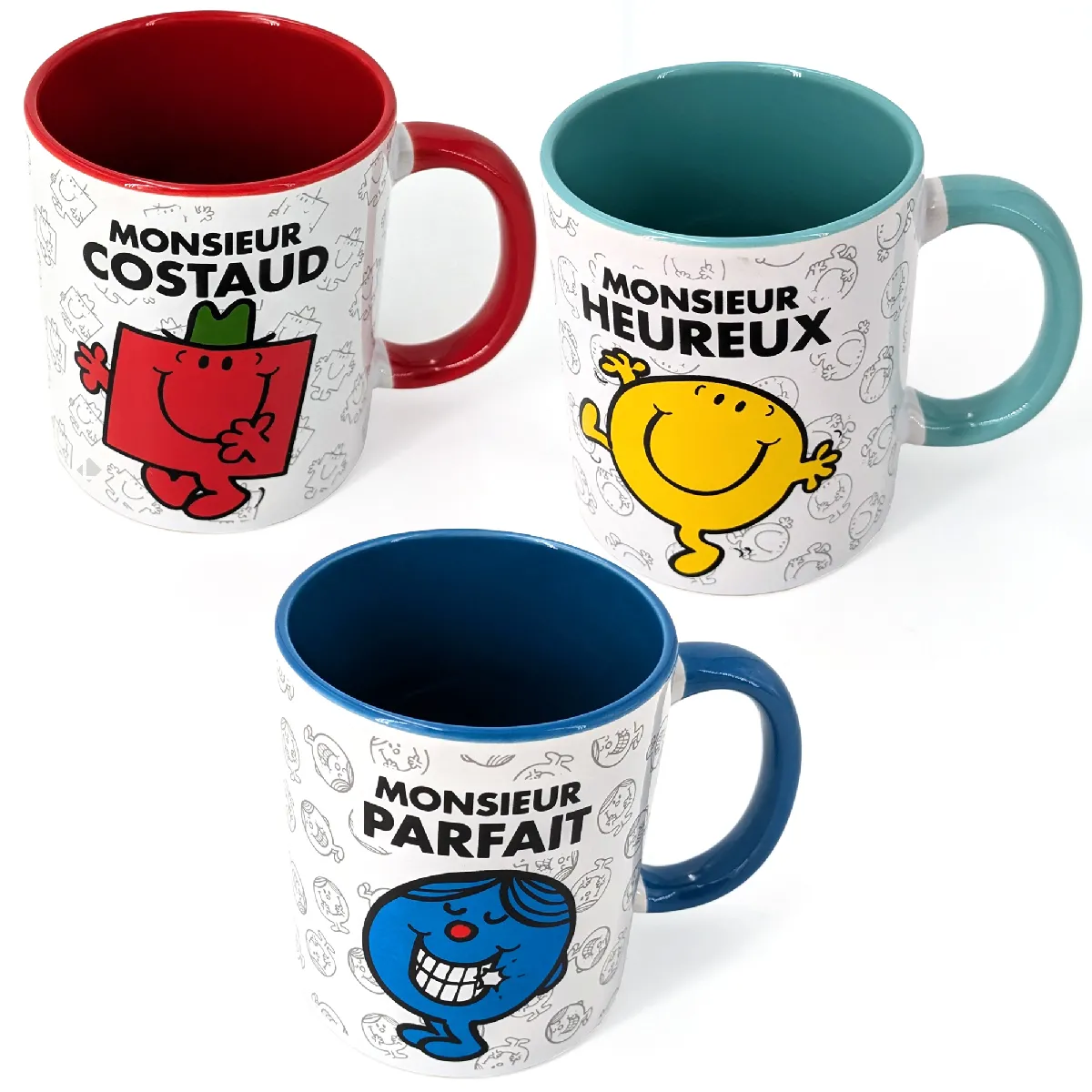 Lot De 3 Mugs Monsieur Madame Série Monsieur Multicolore