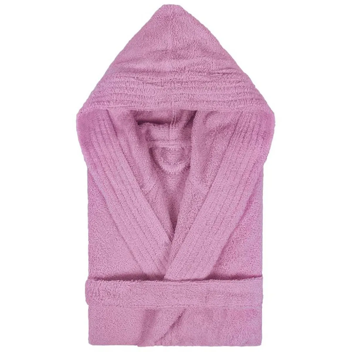 Peignoir À Capuche Enfant Pure Coton 4 Ans Rose Lavande