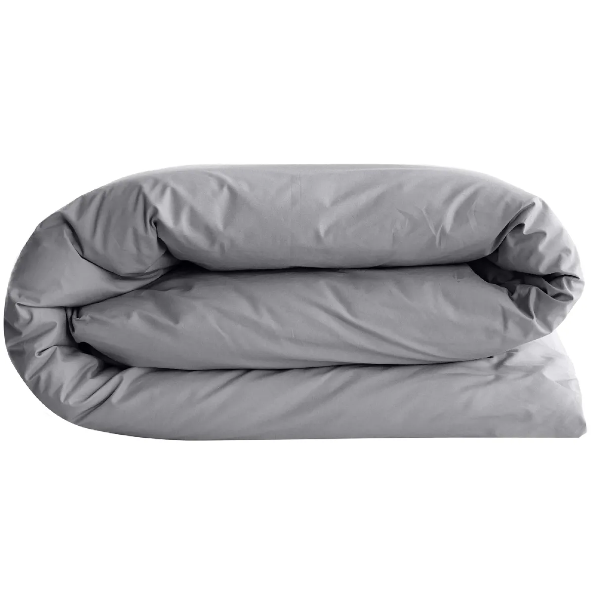 Housse De Couette Uni 280x240 Cm Percale De Coton Manoir Gris Ardoise