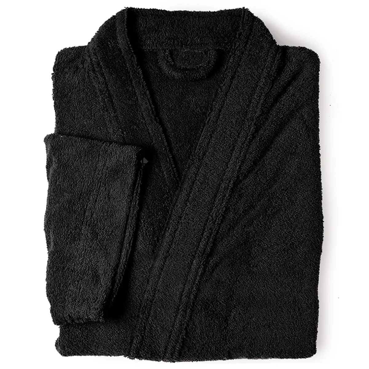 Peignoir Kimono Adulte Pure Coton Xl Noir
