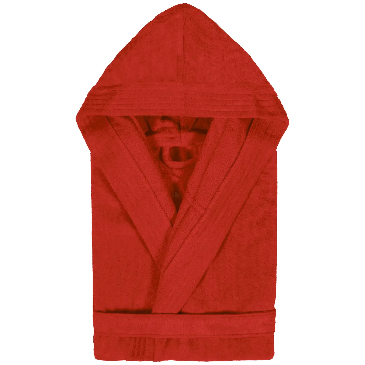 Peignoir À Capuche Adulte Cool Coton L Velours Rouge
