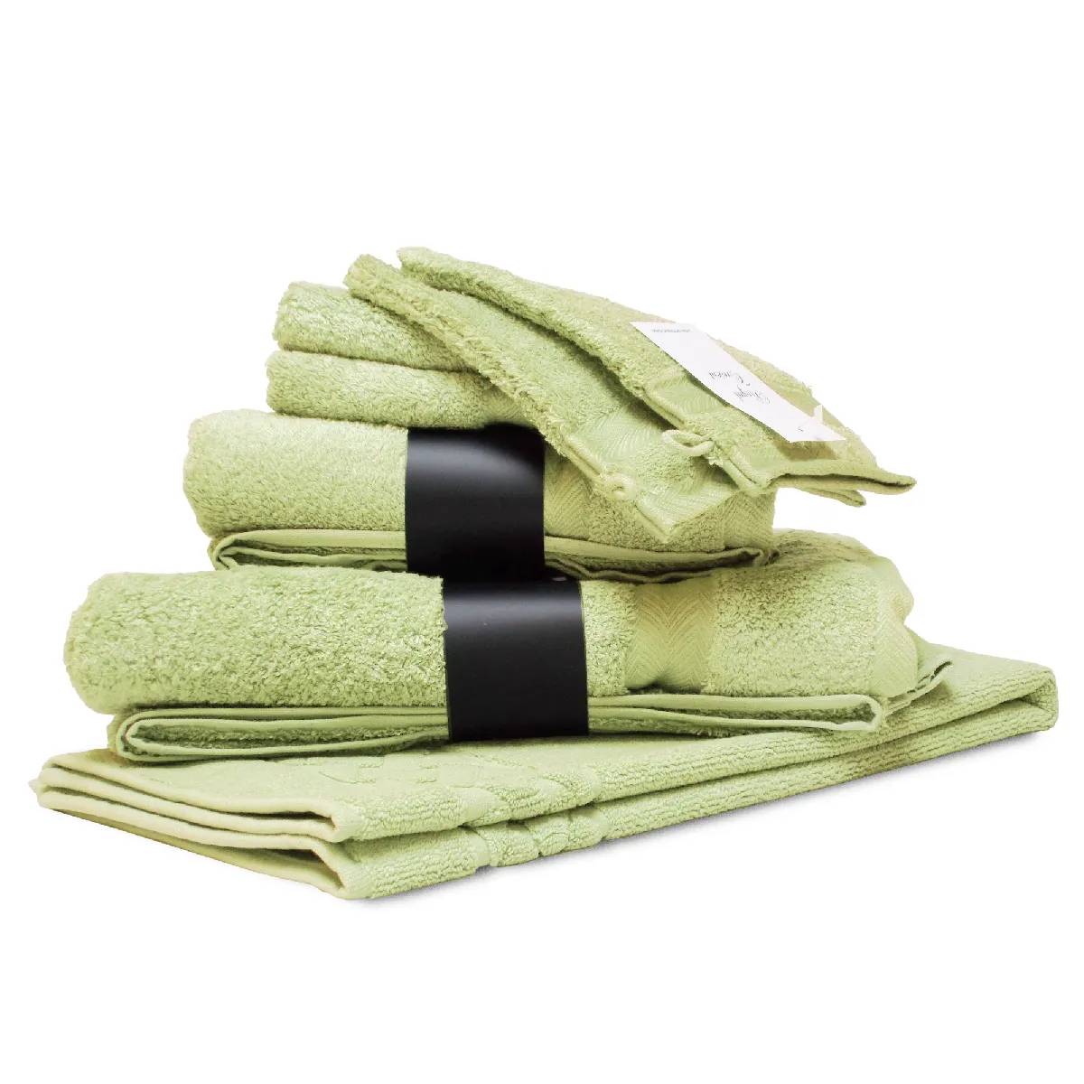 Parure De Bain 7 Pièces Royal Cresent Vert Pastel 650g/m2