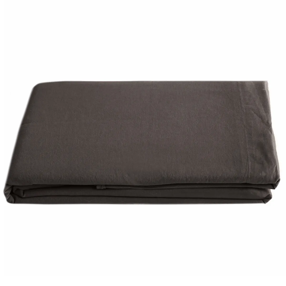 Drap Plat Palace Pur Coton Lavé 240x290 Cm Uni Marron Café