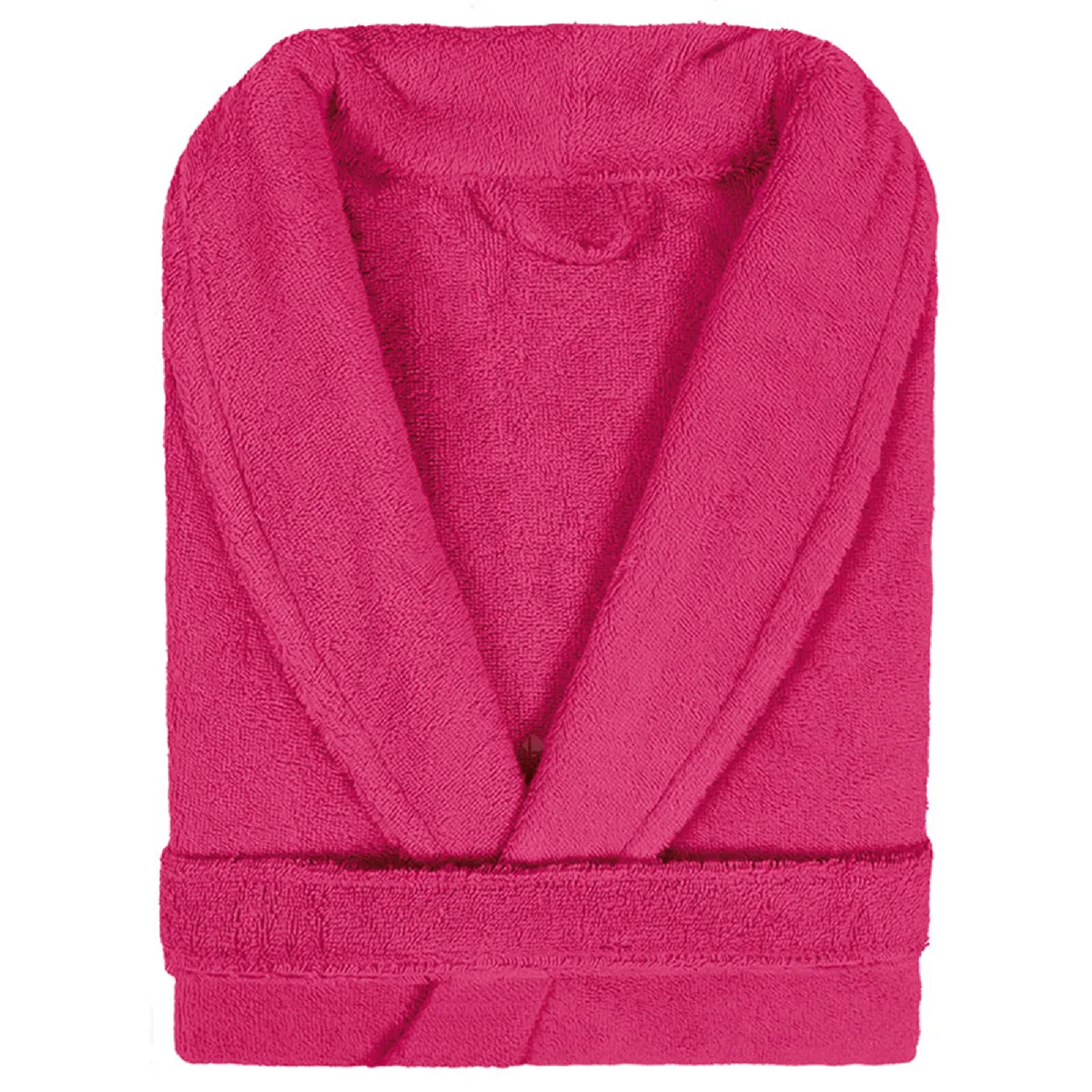 Peignoir Col Châle Adulte Pure Coton Xl Rose Fuchsia