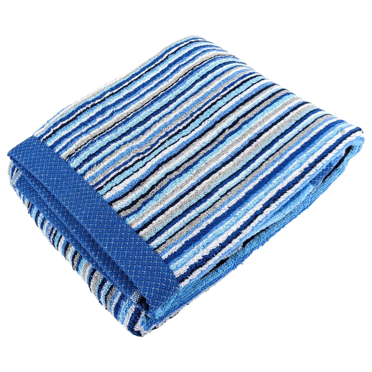 Drap De Douche Coton 500g/m2 Pure Stripes Ii Bleu
