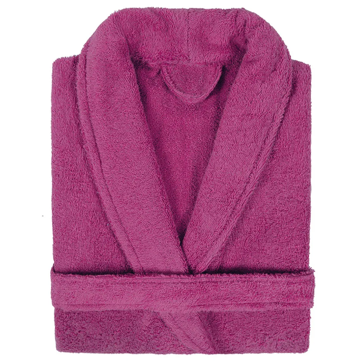 Peignoir Col Châle Adulte Pure Coton M Violet Prune