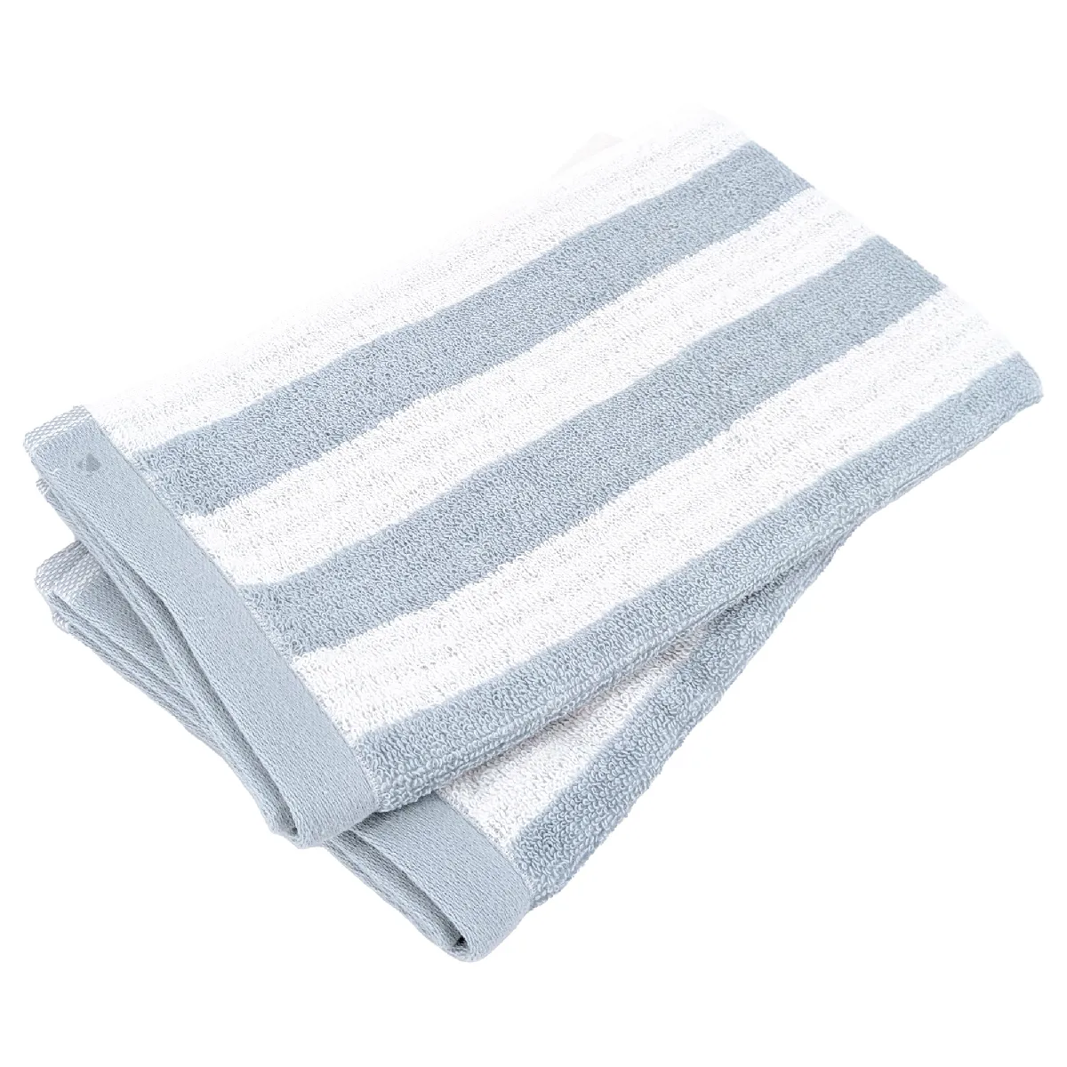 Lot De 2 Serviettes Invité 33x50 Cm Efficience Stripes Bleu Capri