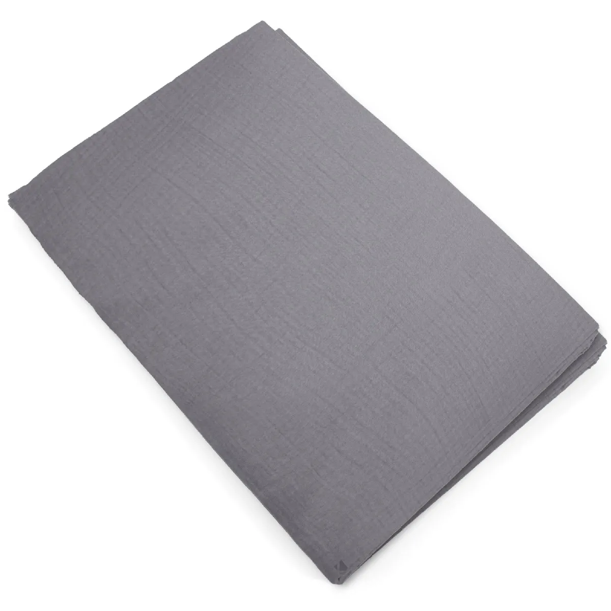 Housse De Couette 260x240 Cm Mousseline De Coton Milos Gris Cendre