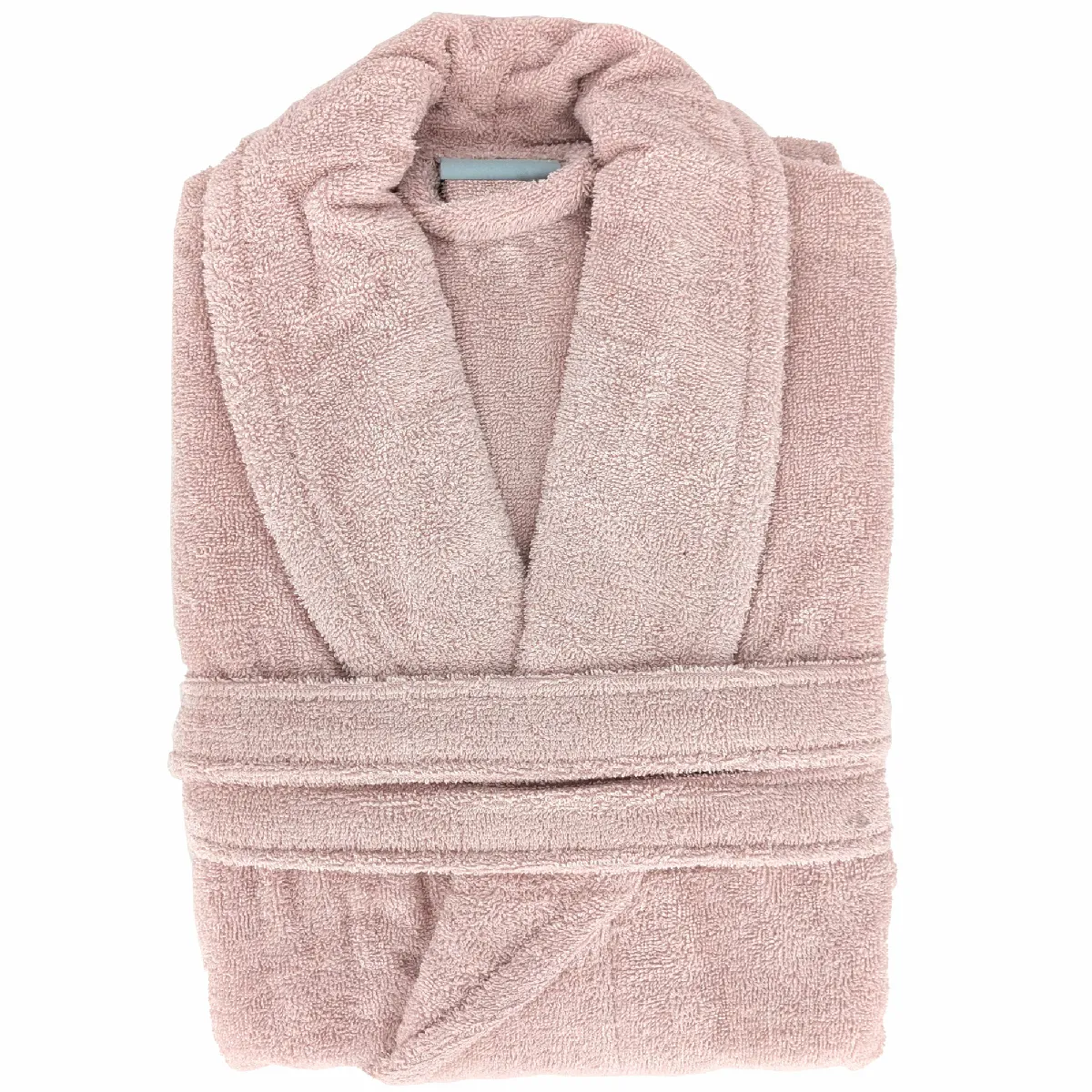Peignoir Col Châle Naia Éponge Coton Taille L Rose