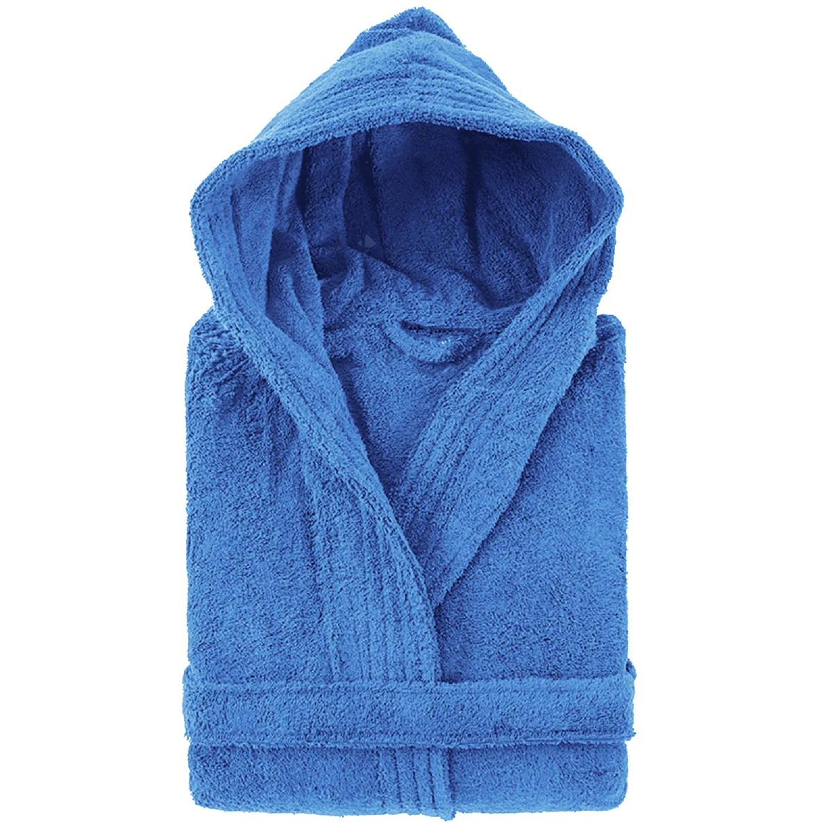 Peignoir À Capuche Adulte Pure Coton Xl Bleu Mer