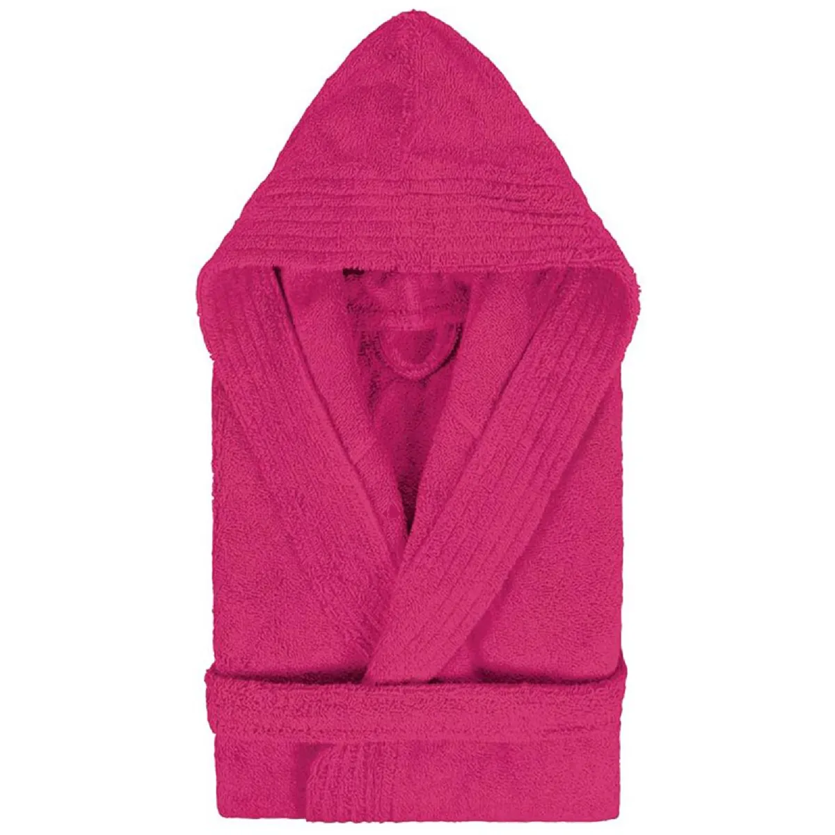 Peignoir À Capuche Enfant Pure Coton 4 Ans Rose Fuchsia