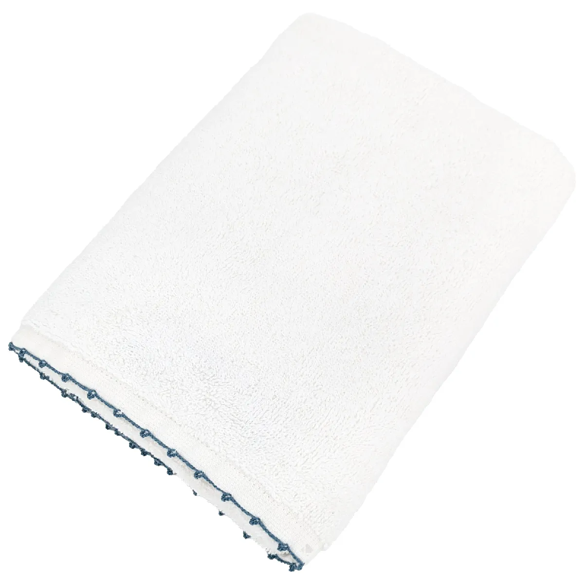Serviette De Toilette 50x100 Cm Pur Coton Collection Orla Avec Picueta Bleu