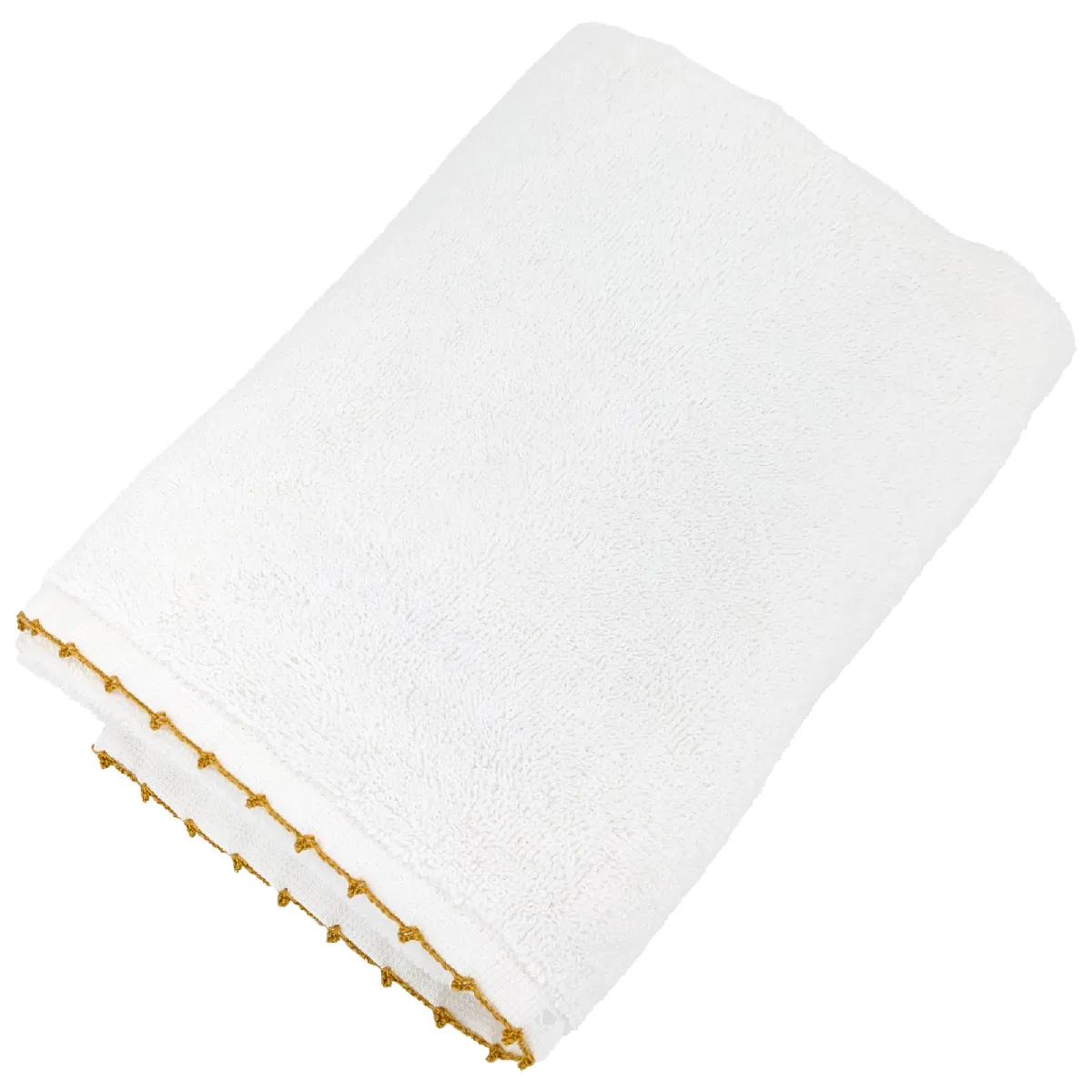 Serviette De Toilette 50x100 Cm Pur Coton Collection Orla Avec Picueta Jaune