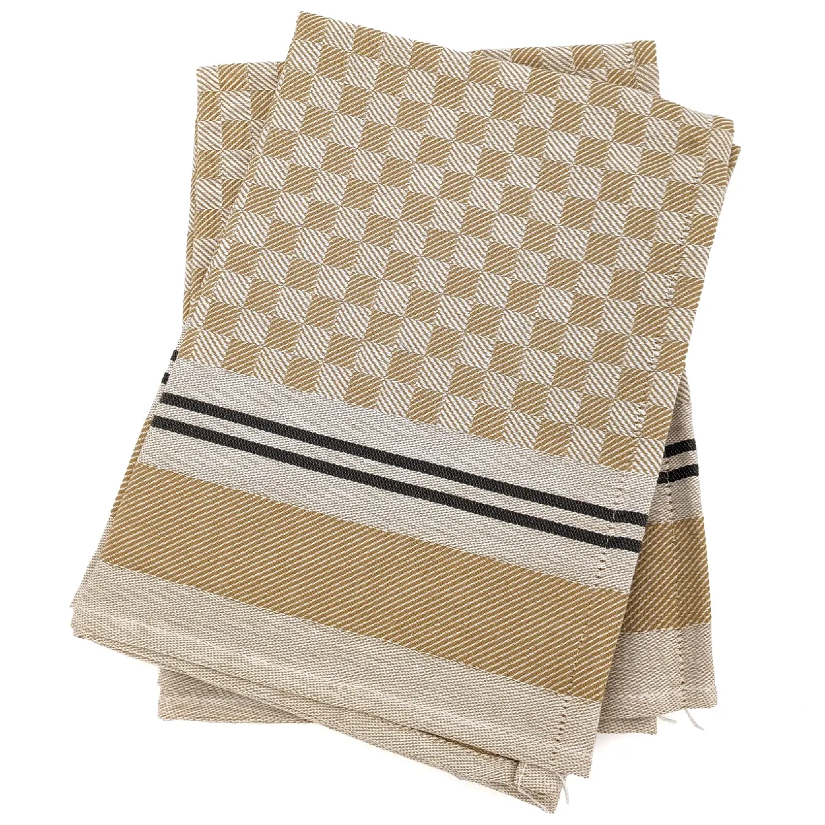 Lot De 2 Torchons De Cuisine Pur Coton 50x70 Cm Formentera Jaune