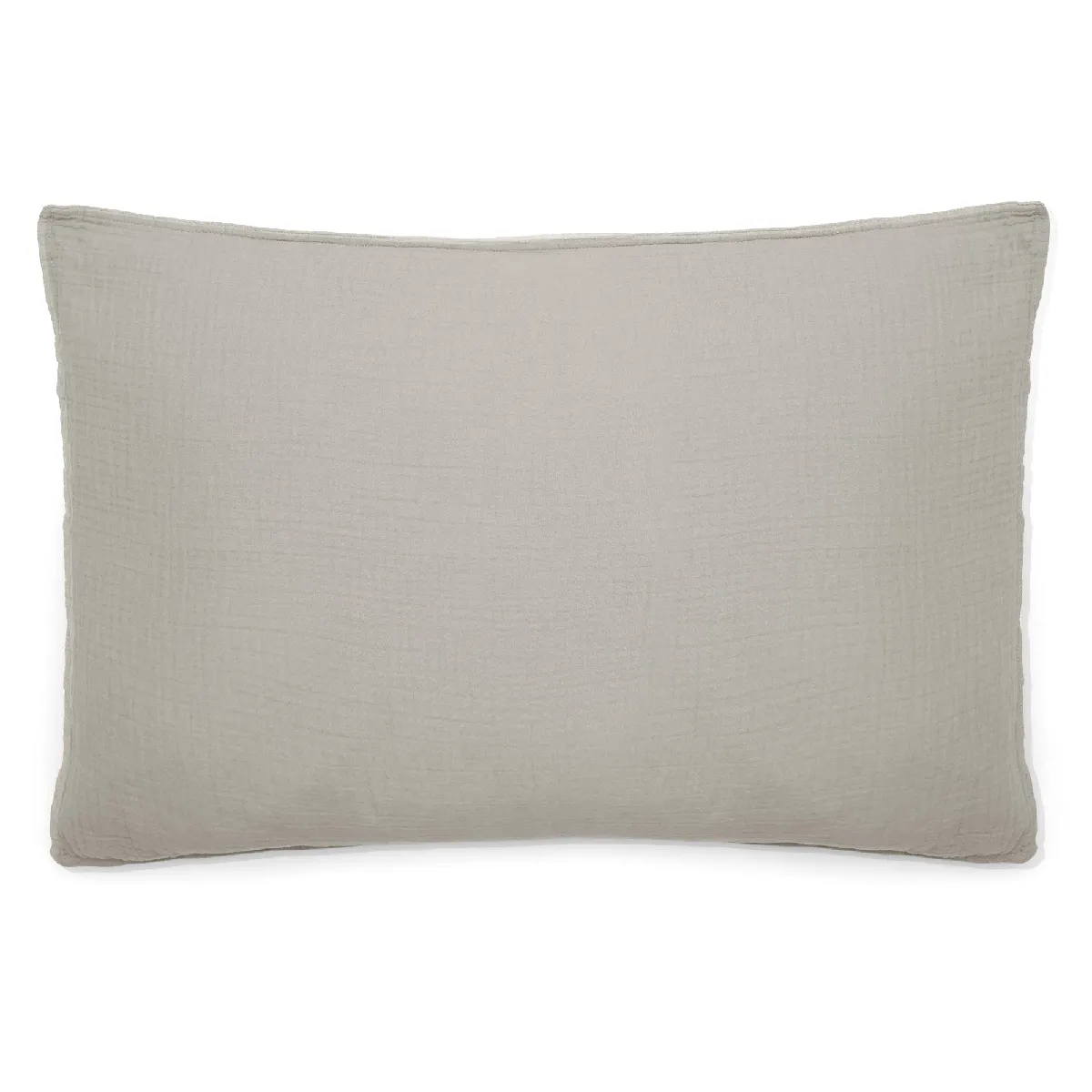 Taie D'oreiller 50x70 Cm Mousseline De Coton Milos Beige Ficelle