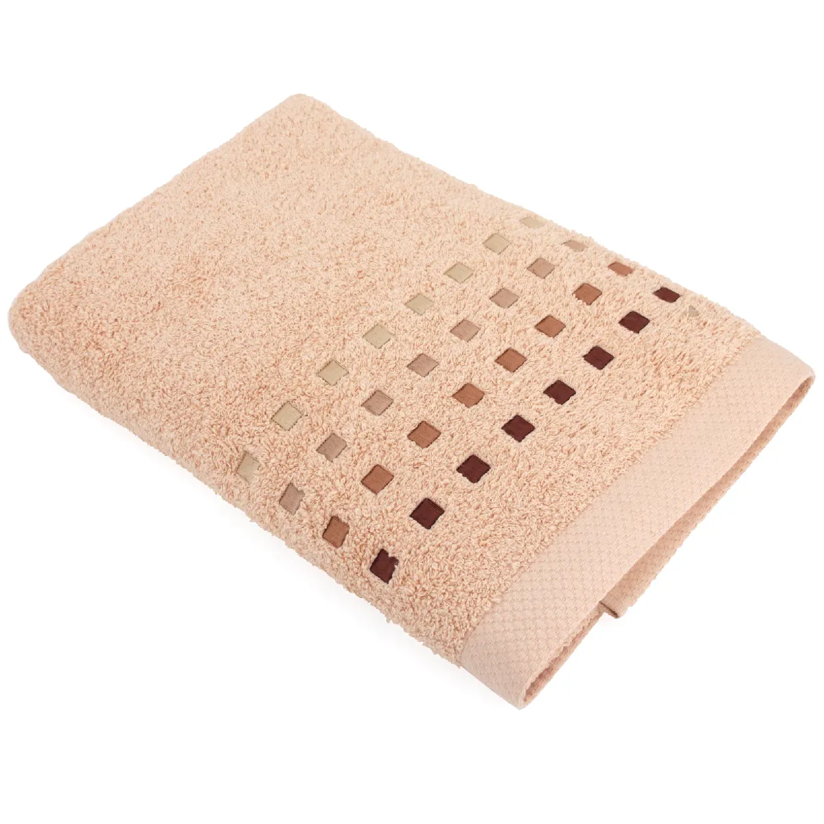 Linnea Pure Squares Marron Coton 70 X 140 Cm 1 Pièce(s)