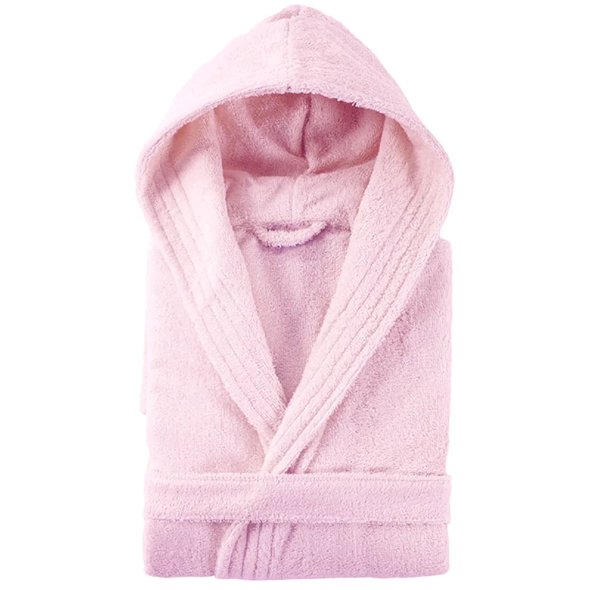 Peignoir À Capuche Adulte Pure Coton Xl Rose Bonbon