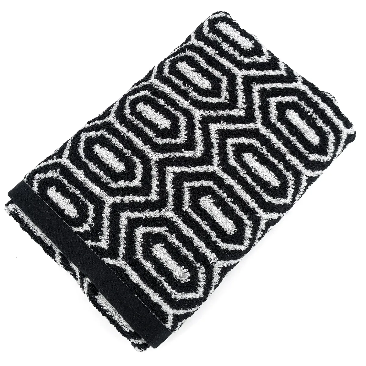 Serviette De Toilette 50x100 Cm Symetrie Coton Noir Alvéoles
