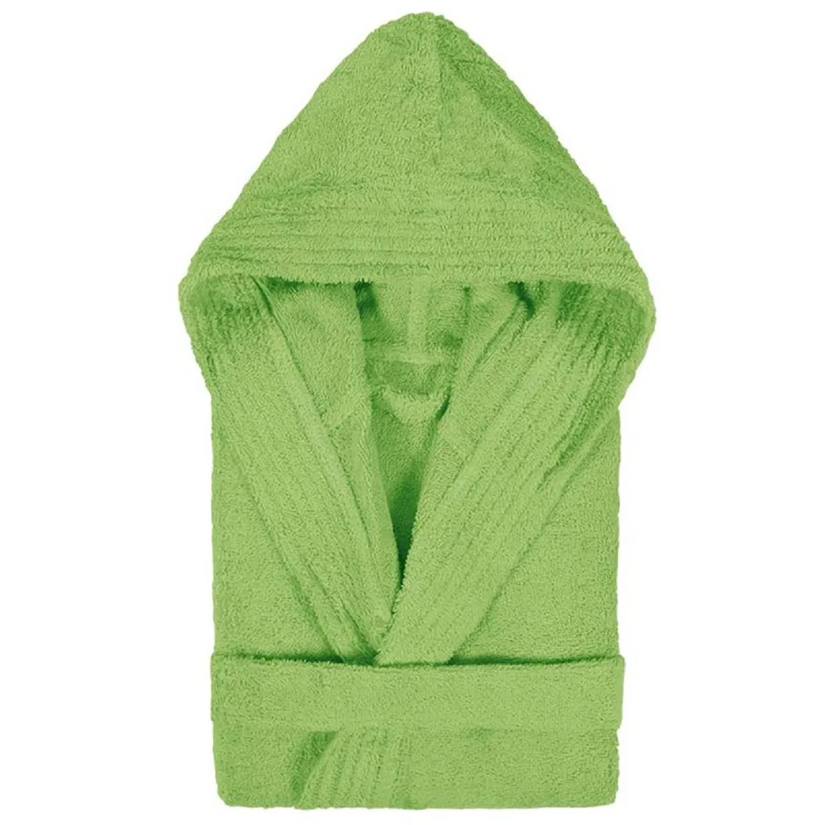 Peignoir À Capuche Enfant Pure Coton 12 Ans Vert Pistache