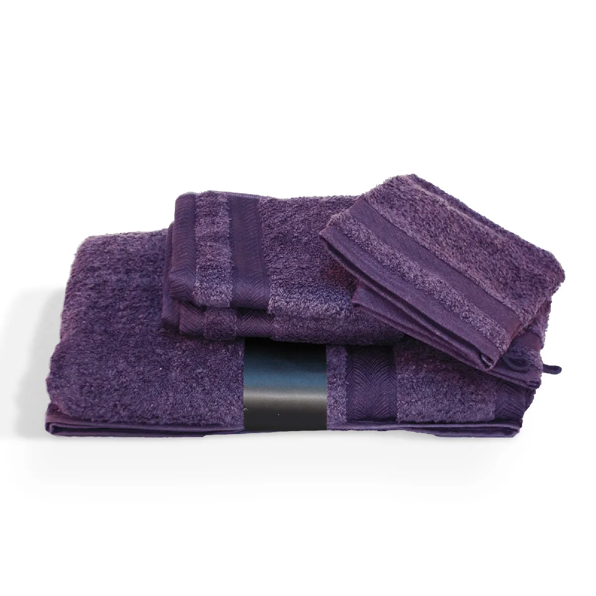 Parure De Bain 5 Pièces Royal Cresent Prune 650g/m2