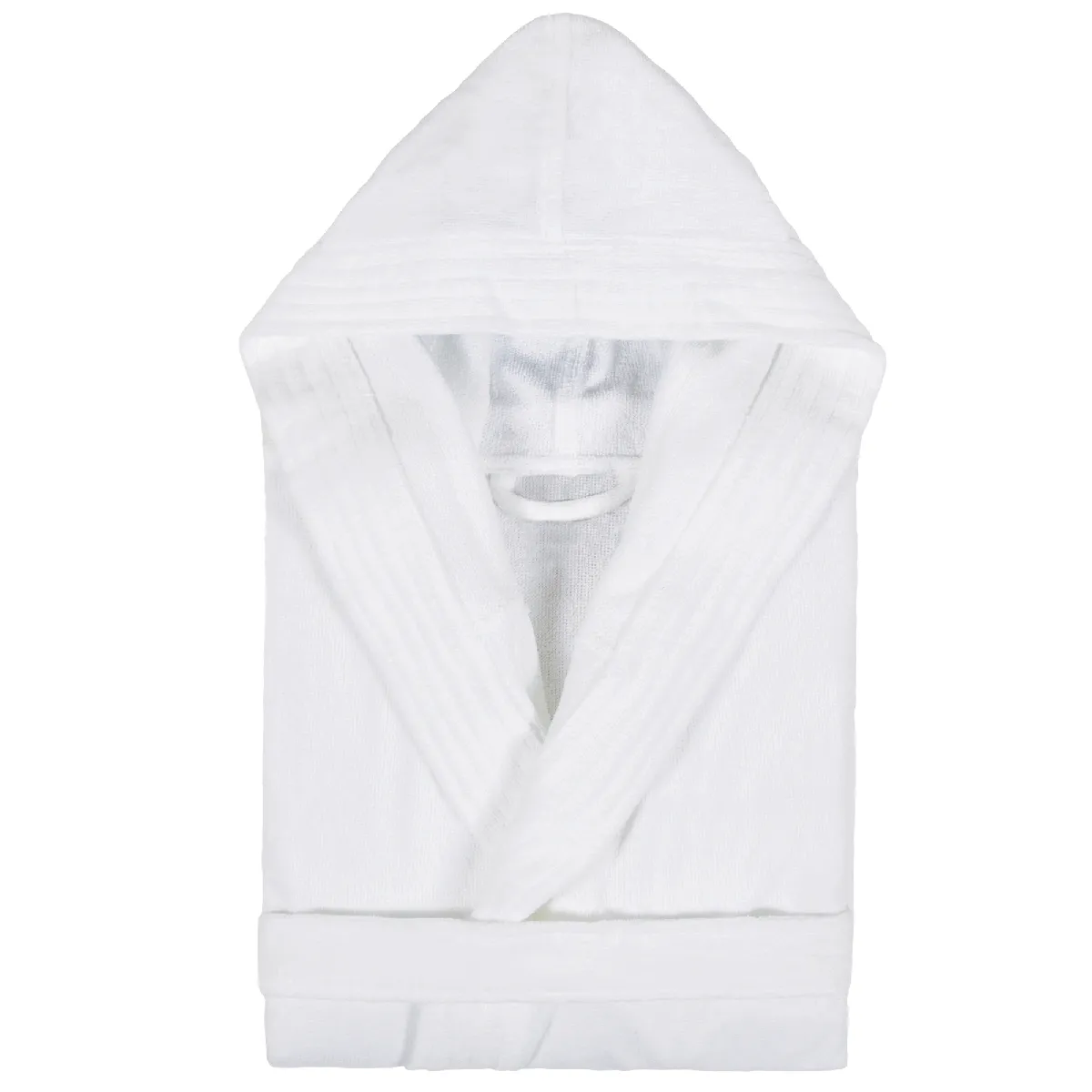 Peignoir À Capuche Adulte Cool Coton L Velours Blanc