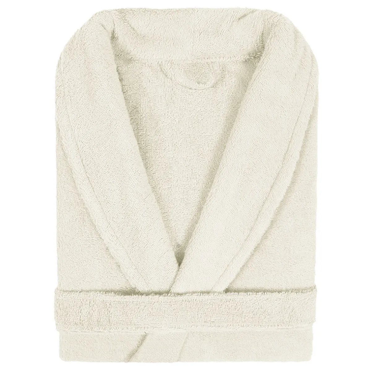 Peignoir Col Châle Adulte Pure Coton Xl Ivoire