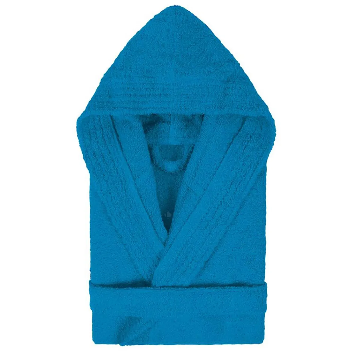 Peignoir À Capuche Enfant Pure Coton 14 Ans Bleu Turquoise