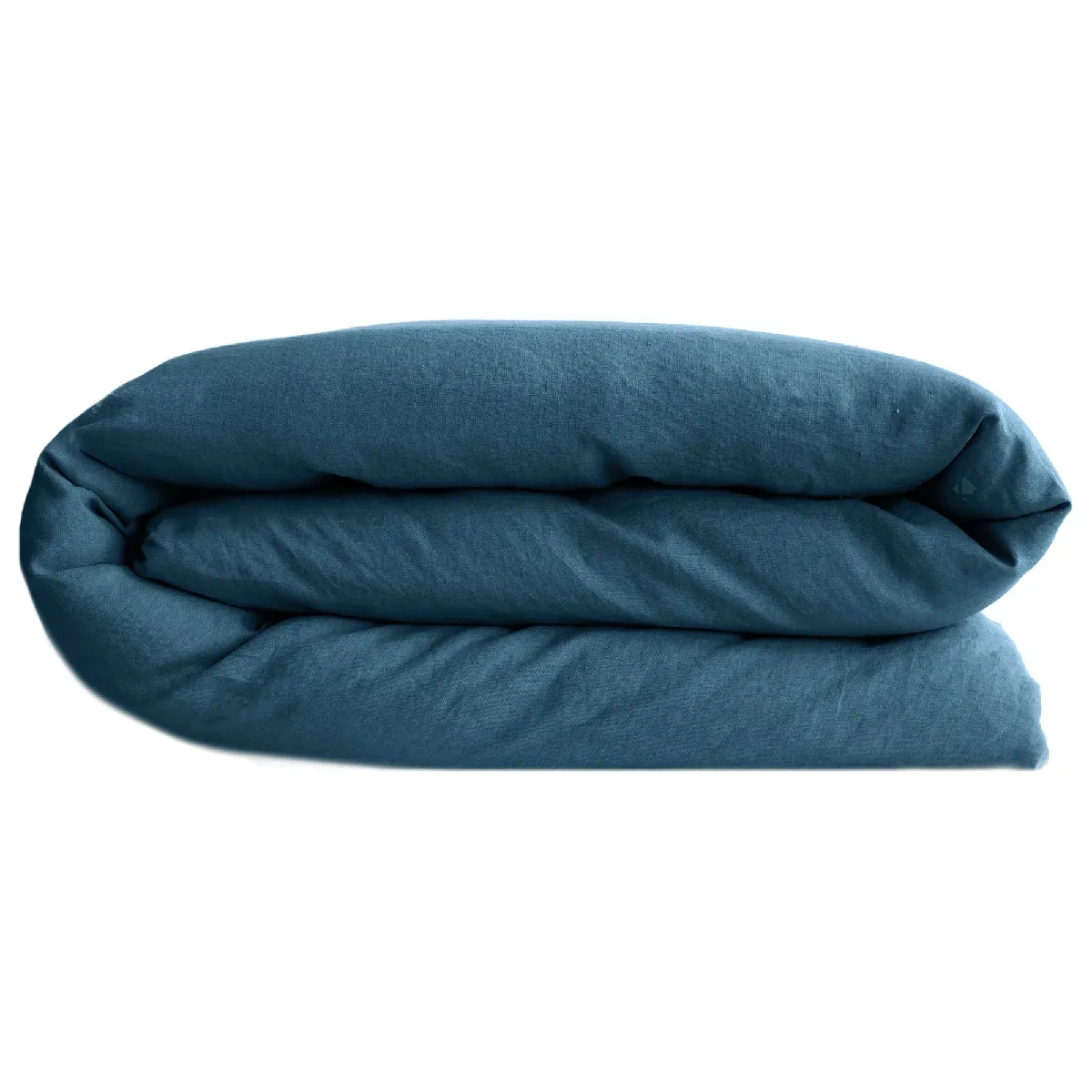 Housse De Couette Palace Pur Coton Lavé 260x240 Cm Uni Bleu Marine