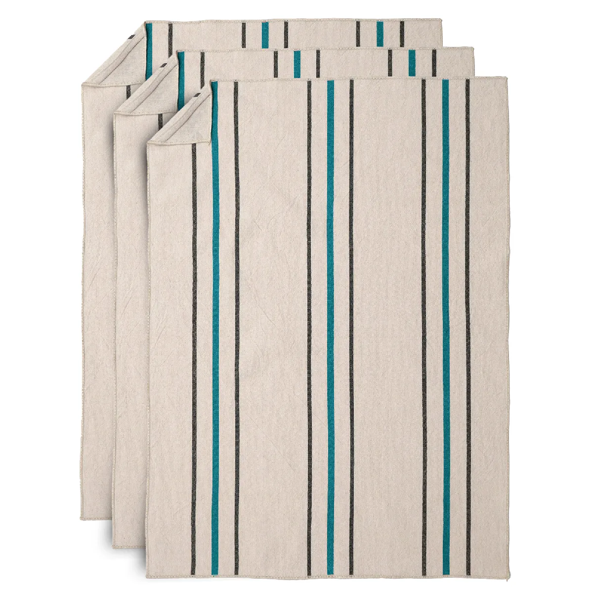 Lot De 3 Torchons De Cuisine 50x70 Cm Hoshi Bleu Lagon