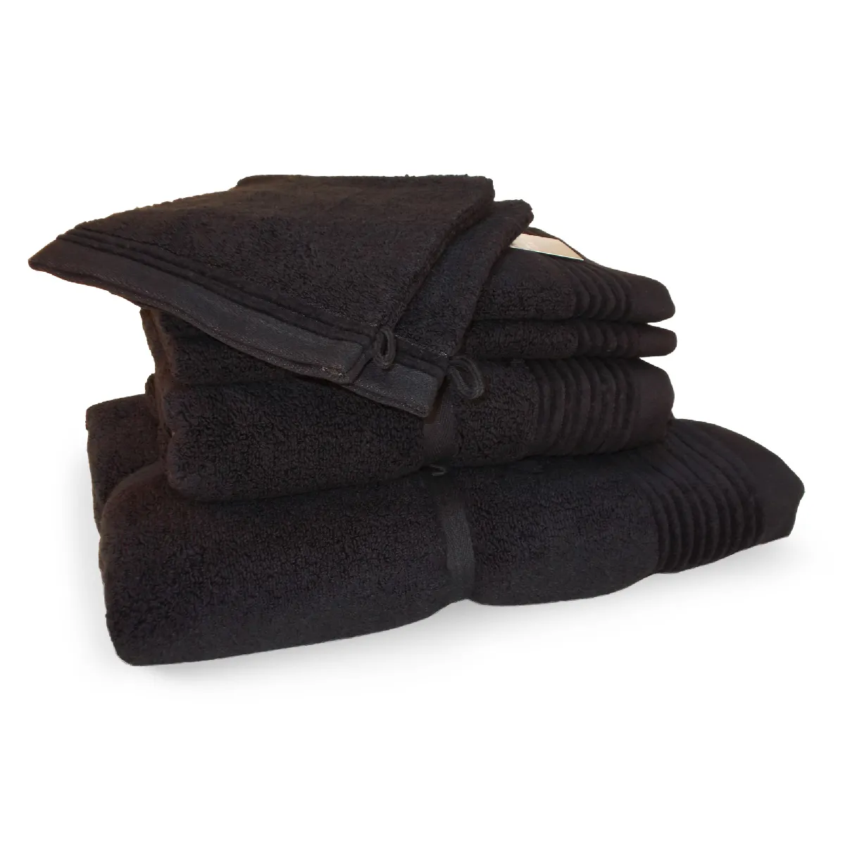 Parure De Bain 6 Pièces Juliet Noir 520g/m2