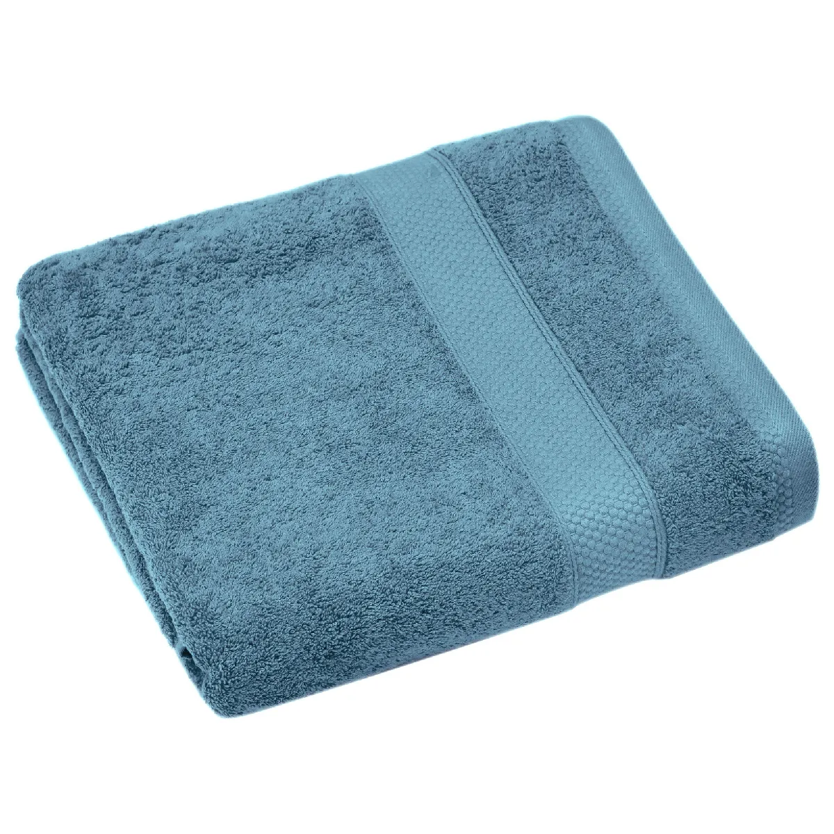 Drap De Bain Coton 550g/m2 95x140 Cm Collection Naïa Bleu Cérulé