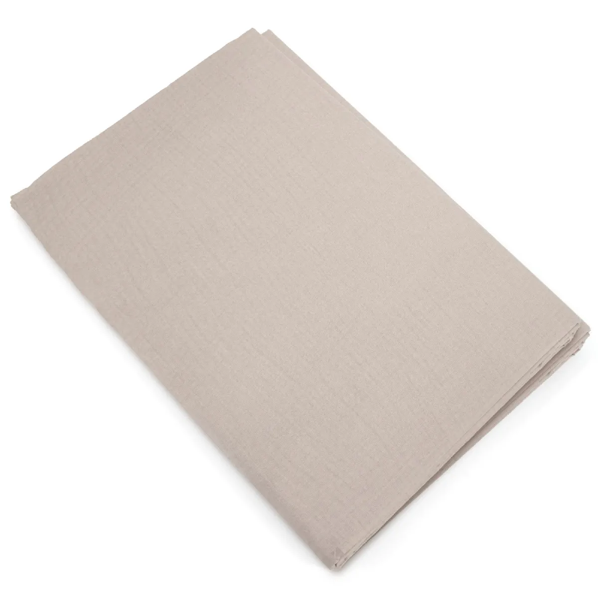 Housse De Couette 240x220 Cm Mousseline De Coton Milos Beige Naturel