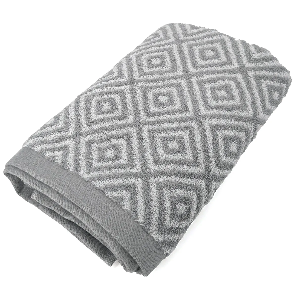 Serviette De Toilette 50x100 Cm Symetrie Coton Gris Losanges