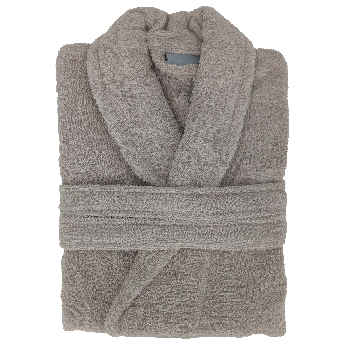 Peignoir Col Châle Naia Éponge Coton Taille L Beige Lin