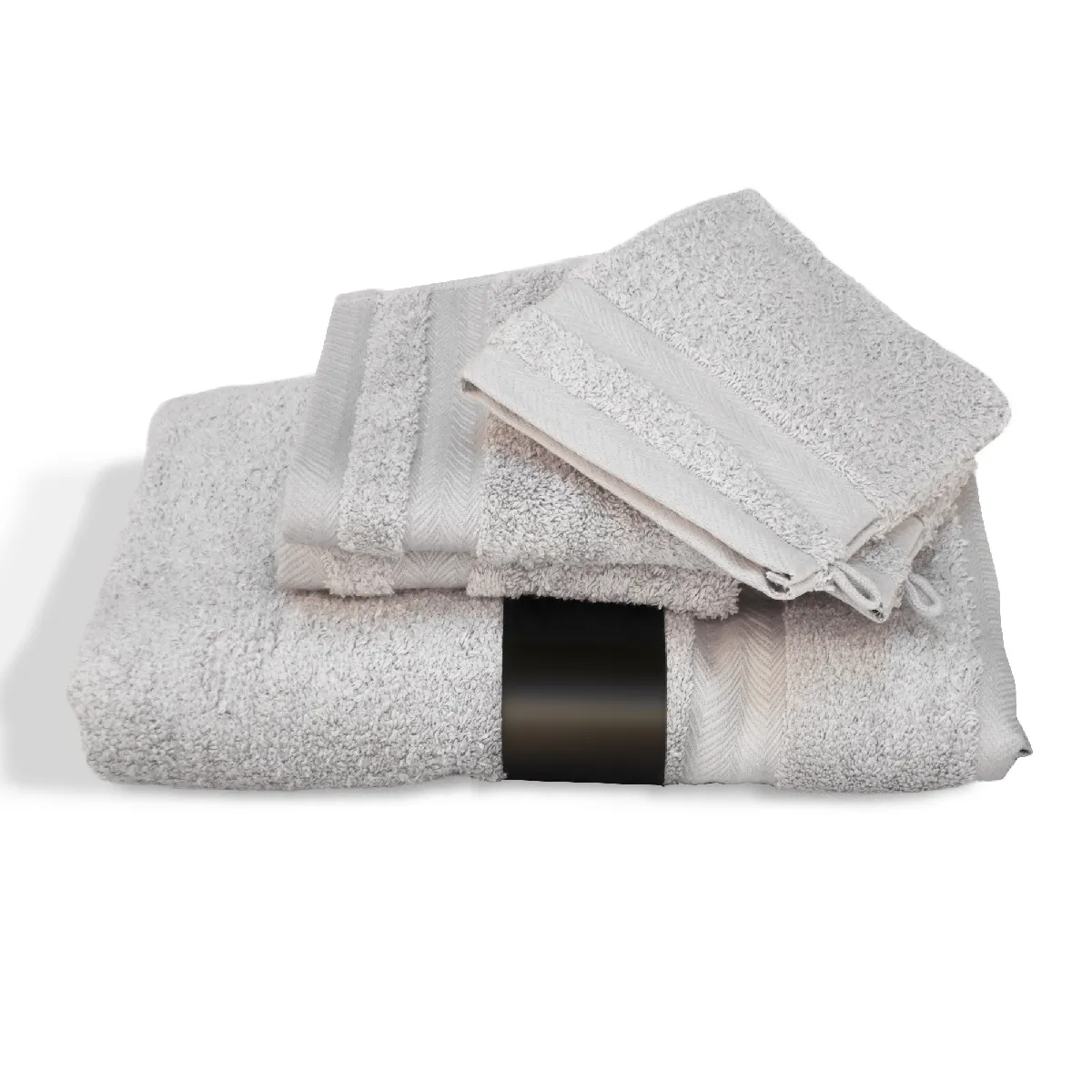 Parure De Bain 5 Pièces Royal Cresent Gris Platine 650g/m2