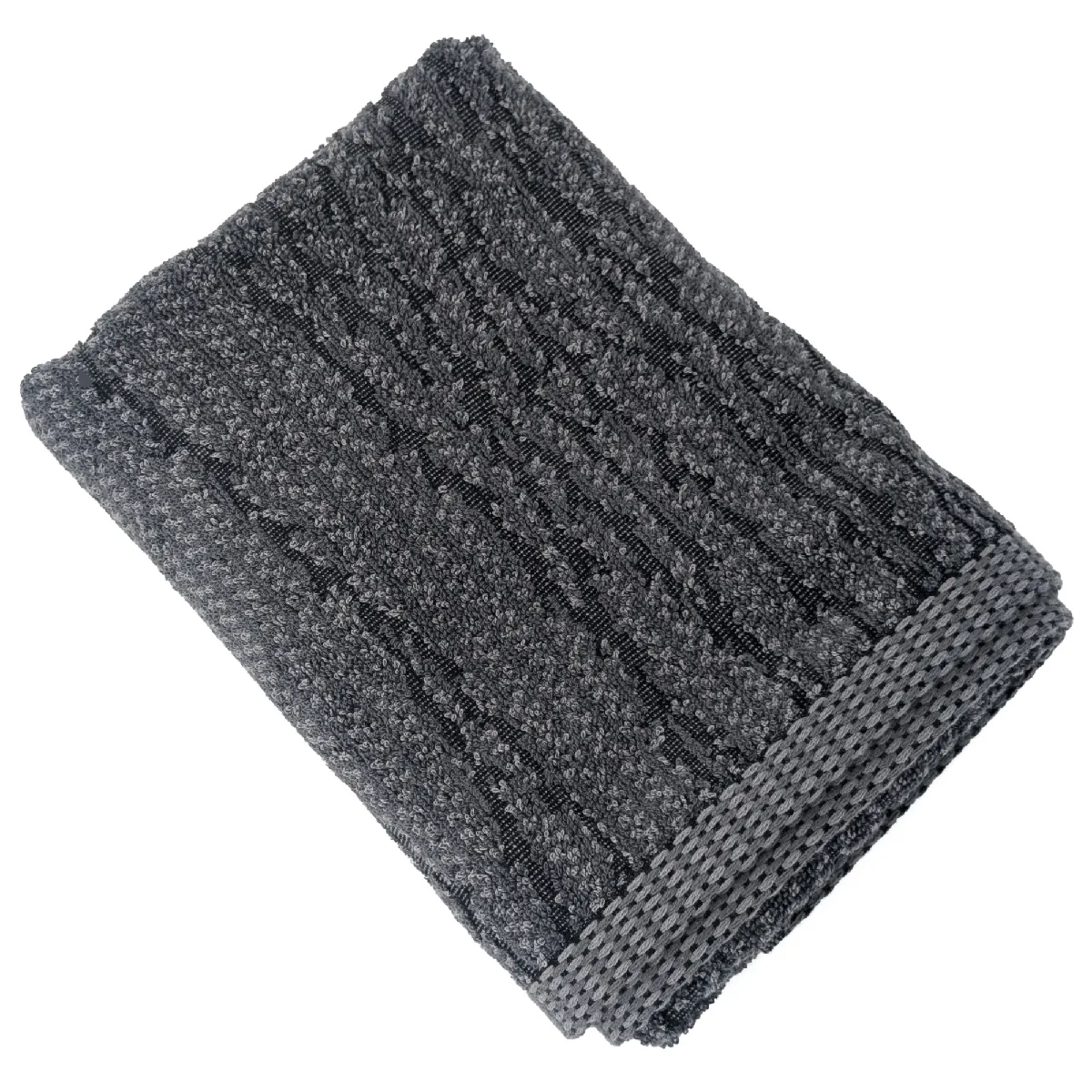 Drap De Bain 100x150 Cm Pur Coton Collection Osaka Feuillage Gris