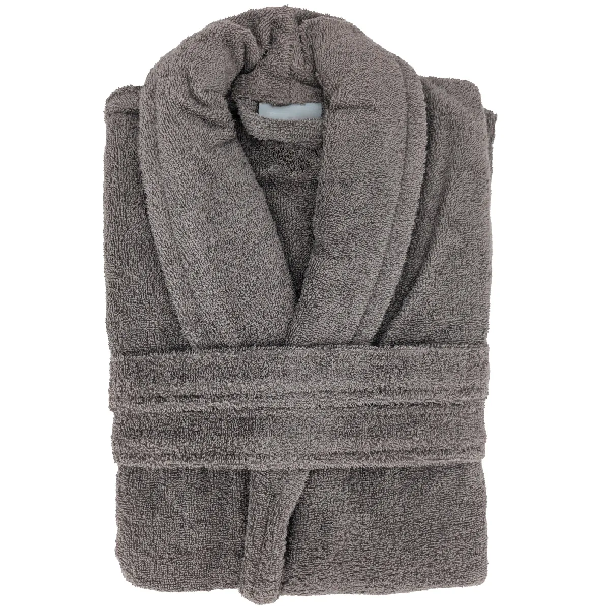 Peignoir Col Châle Naia Éponge Coton Taille M Gris Ardoise