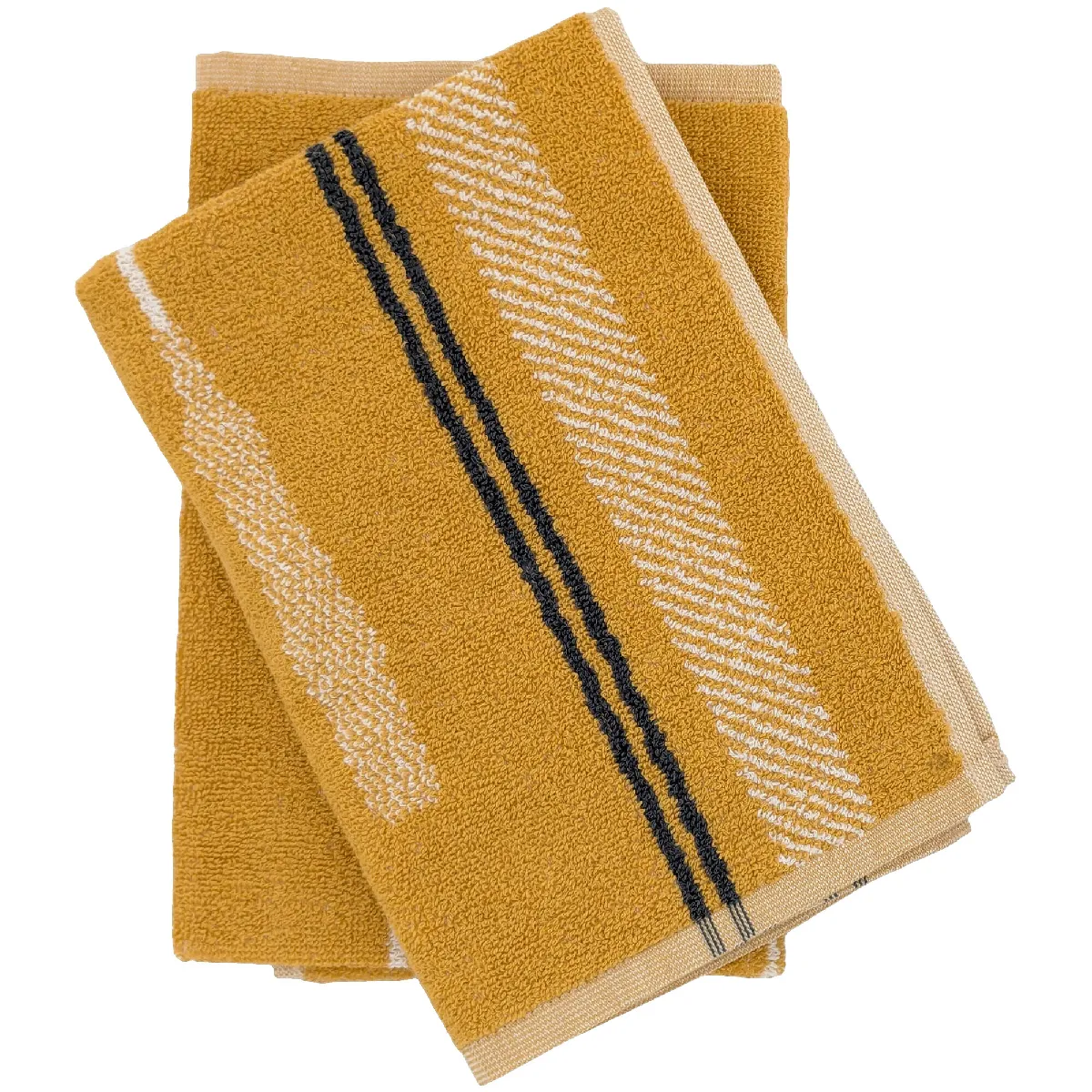 Lot De 2 Torchons De Cuisine Éponge Collection Barb 50x50 Cm Jaune