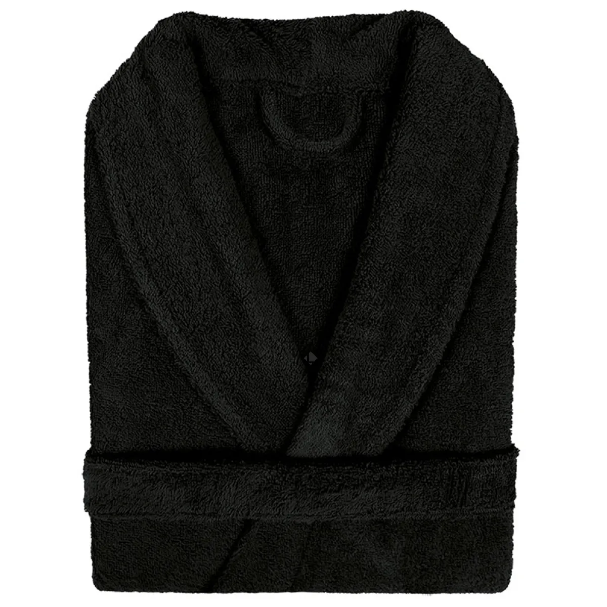 Peignoir Col Châle Adulte Pure Coton S Noir