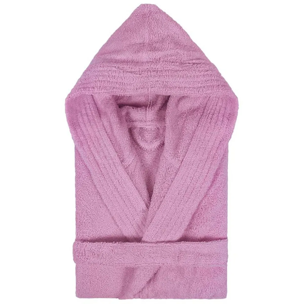 Peignoir À Capuche Enfant Pure Coton 6 Ans Rose Lavande