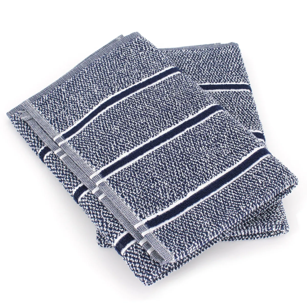 Lot De 2 Torchons De Cuisine 50x50 Cm Checks Bleu