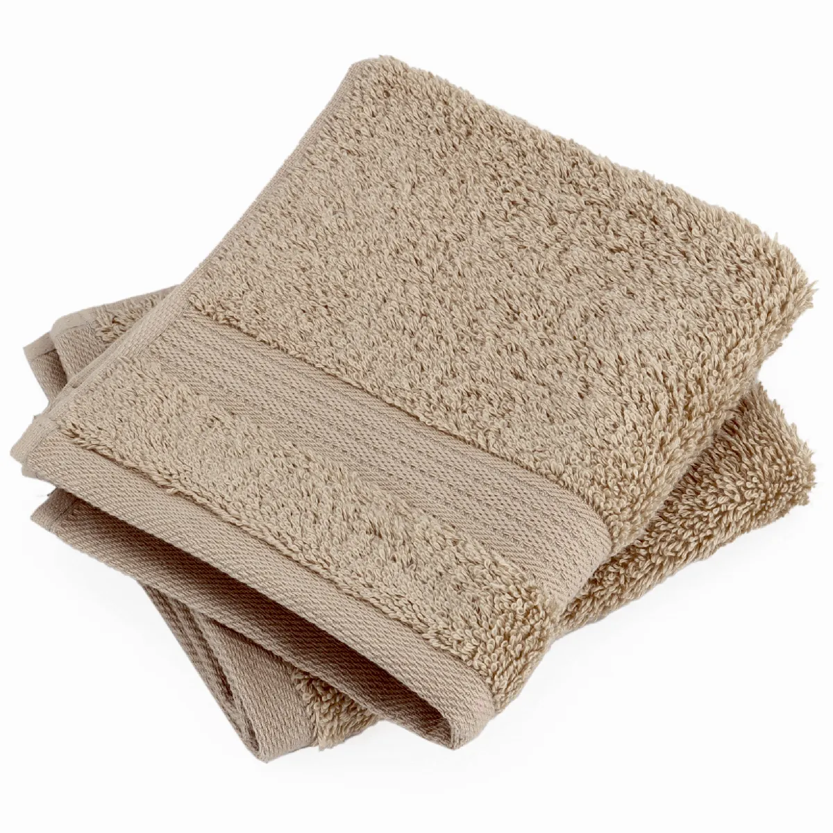 Lot De 2 Serviettes Invité 30x50 Cm Luxor Taupe