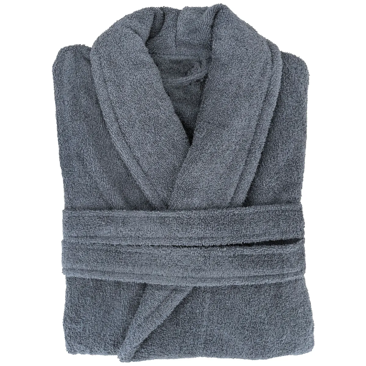 Peignoir Col Châle Naia Éponge Coton Taille Xl Bleu Orage
