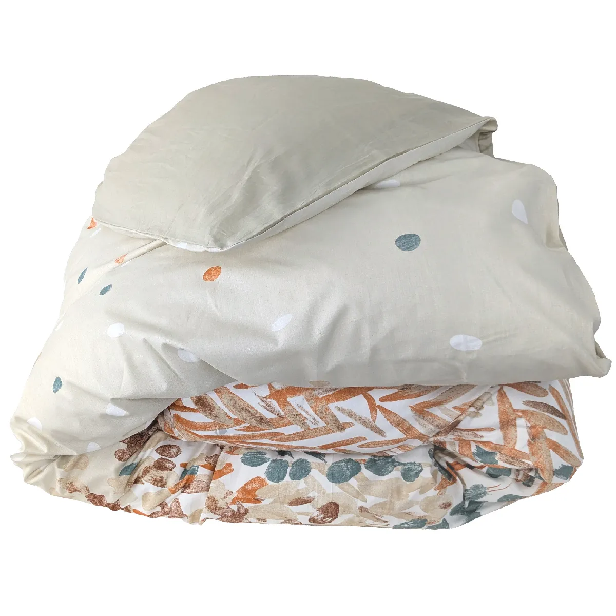 Housse De Couette 280x240 Cm En Coton Évasion Pêche Écru