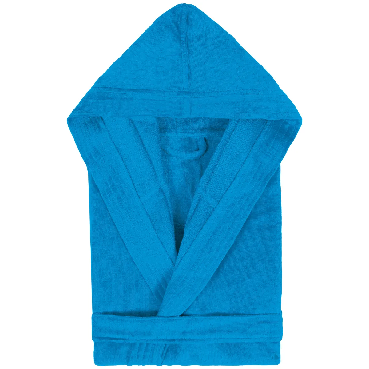 Peignoir À Capuche Enfant Cool Coton 10 Ans Velours Bleu Turquoise